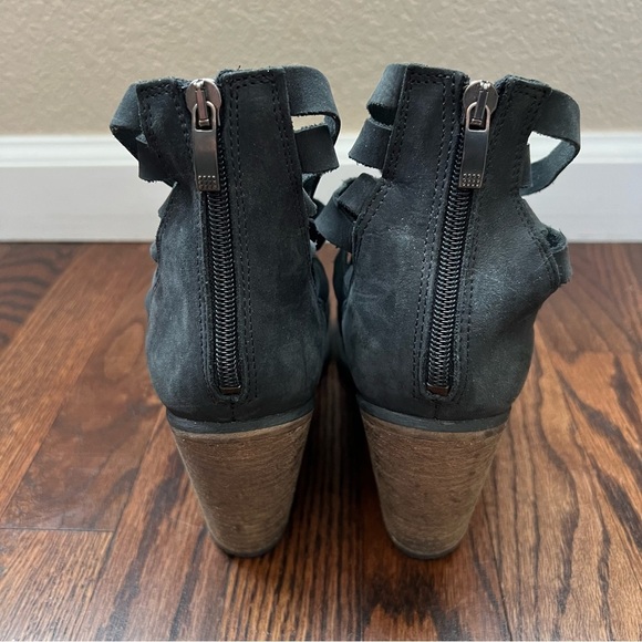 Free People Hybrid Strappy Suede Leather Boots Booties Heels Size 40 US 9-9.5, - Picture 7 of 16